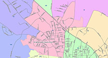 This map illustrates the boundaries of precinct 1.