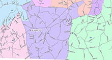 This map illustrates the boundaries for precinct 21.