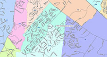 This map illustrates the boundaries for precinct 29A.