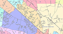 This map illustrates the boundaries for precinct 30.