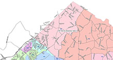 This map illustrates the boundaries for precinct 32.