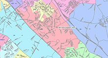 This map illustrates the boundaries for precinct 38A.