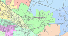 This map illustrates the boundaries for precinct 4.
