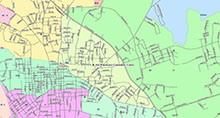 This map illustrates the boundaries for precinct 43.