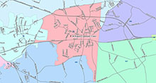This map illustrates the boundaries for precinct 8.