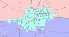 This map illustrates the boundaries for precinct 9.